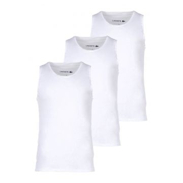 Set de top-uri slim fit din bumbac - 3 piese - Alb