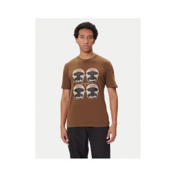 Tricou barbat  maro - bumbac
