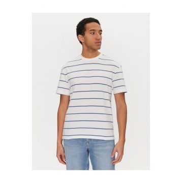 Tricou barbati  albastru/alb - bumbac