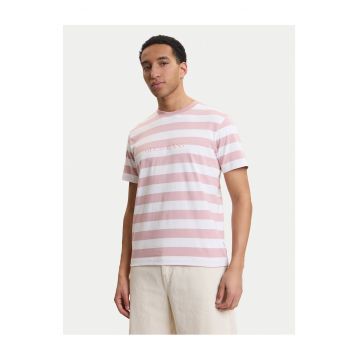 Tricou barbati -  dungi - roz - bumbac