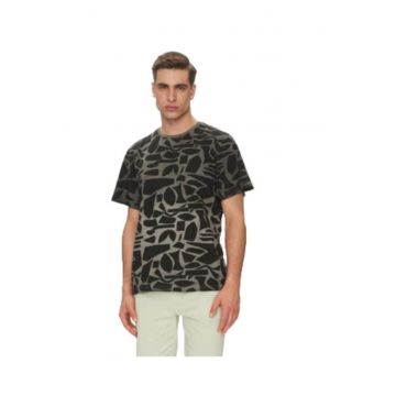 Tricou barbati  negru/verde -