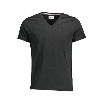 Tricou barbati Regular fit bumbac organic cu anchior negru - Black Grain