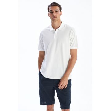 Tricou polo cu croiala regular-fit - Alb optic