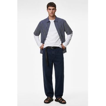 Blugi regular fit cu talie medie - Albastru inchis