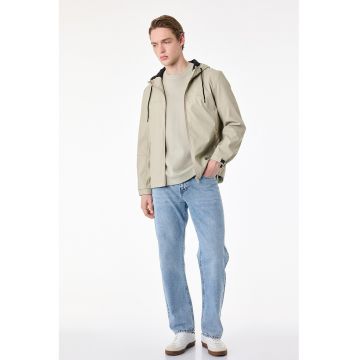 Blugi relaxed fit cu talie medie - Albastru deschis