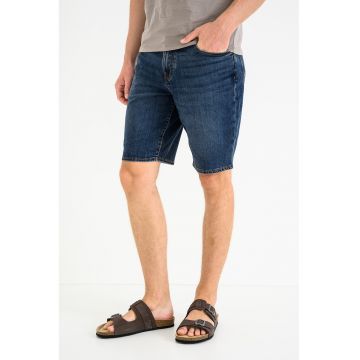 Blugi scurti slim fit - Albastru inchis