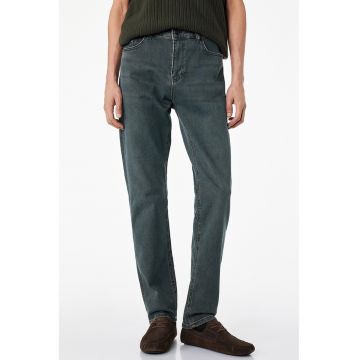 Blugi slim fit cu buzunare - Albastru petrol