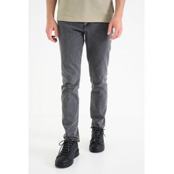 Blugi slim fit cu talie joasa - Gri