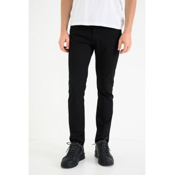 Blugi slim fit cu talie medie - Negru
