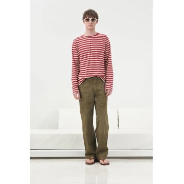 Bluza barbati -  maneca lunga - guler rotund - dungi - 100% bumbac
