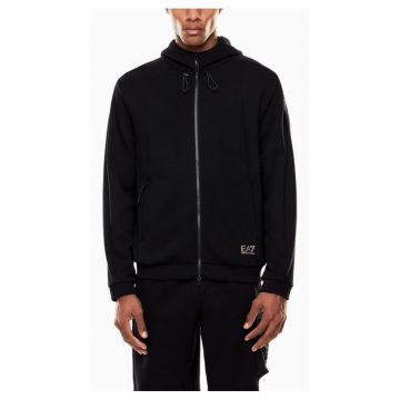 Bluza cu fermoar barbati TRAIN ATHLETIC MIX M HOODIE FZ COPL -  Bumbac - Negru - Negru