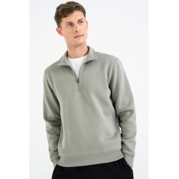 Bluza de trening cu fermoar scurt Premium Core - Verde fistic
