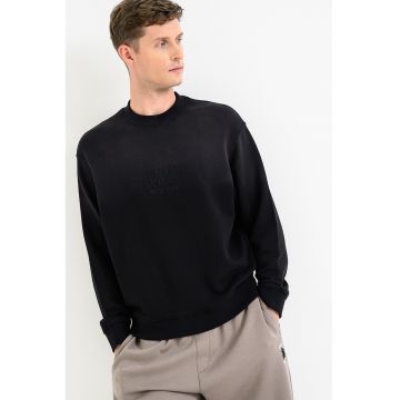 Bluza de trening din bumbac cu broderie logo - Negru