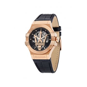 Ceas automatic cu o curea din piele