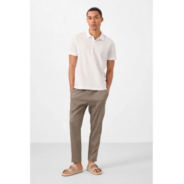 Pantaloni - Barbati - Pantaloni Chino TOMMY Gabardina Croiala Dreapta pentru Barbati - Verde Kaki -
