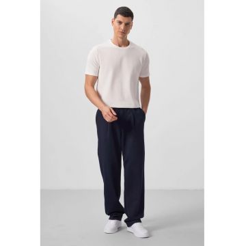 Pantaloni - Barbati - Pantaloni Palazzo cu croiala larga TOMMY pentru barbati - Bleumarin
