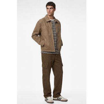 Pantaloni cargo cu snururi - Maro pamantiu
