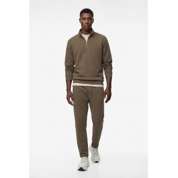 Pantaloni de trening din amestec de bumbac cu snur - Bej