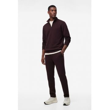 Pantaloni de trening din amestec de bumbac cu snur - Visiniu inchis