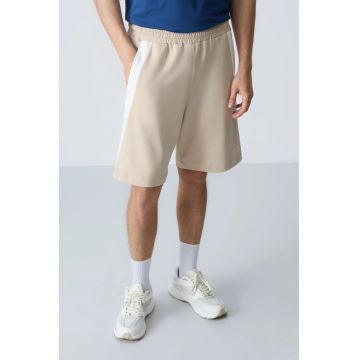 Pantaloni scurti - Barbati - Pantaloni scurti de trening din amestec de bumbac TOMMY pentru barbati - Gri deschis - Bej Natural