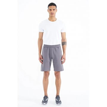Pantaloni scurti - Barbati - Pantaloni scurti de trening TOMMY din amestec de bumbac pentru barbati - Gri ardezie -