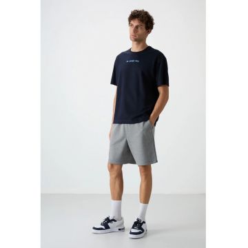 Pantaloni scurti - Barbati - Pantaloni scurti de trening TOMMY din bumbac-poliester pentru barbati - Gri -