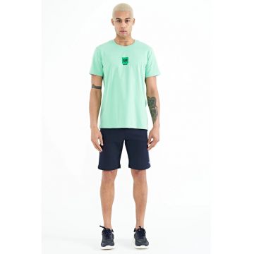 Pantaloni scurti - Barbati - Pantaloni scurti din fleece imprimati TOMMY pentru barbati - Albastru marin - Bleumarin