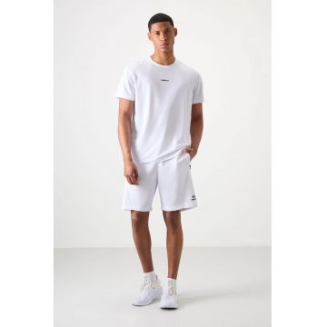 Pantaloni scurti - Barbati - Pantaloni scurti din tricot de poliester pentru Alb -