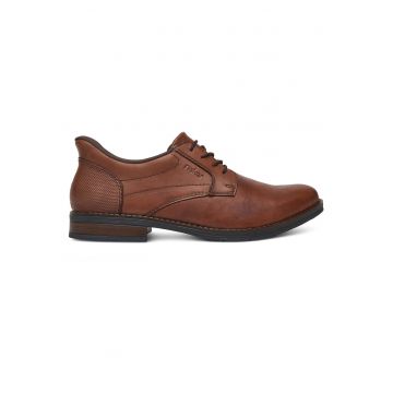 Pantofi barbatesti -  maro - piele naturala - varf rotund -