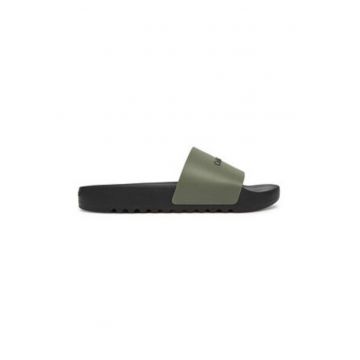 Papuci barbatesti -  verde  - plastic