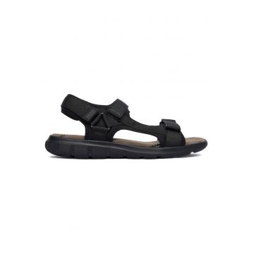 Sandale barbatesti -  negru - textil - sistem inchidere Velcro -