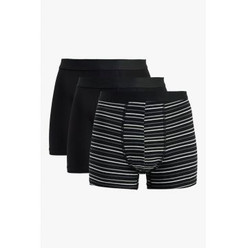 Set de boxeri cu dungi - 3 perechi - Negru