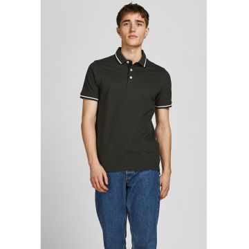 Set de tricouri polo cu croiala slim fit Paul - 2 piese - Verde padure/Bleumarin