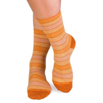 Sosete bumbac organic cu dungi 98% COTTON RICH Galben