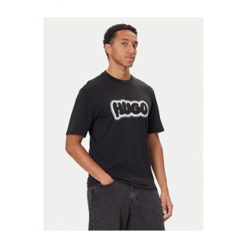 Tricou barbat  negru/alb - bumbac