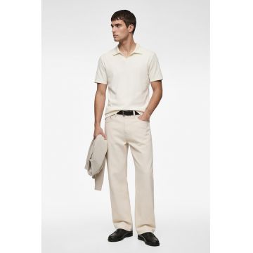 Tricou din amestec de bumbac - Alb fildes