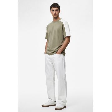 Tricou din amestec de bumbac - Alb/Verde stins
