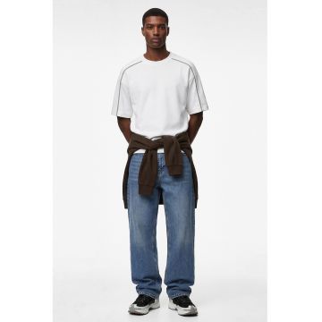 Tricou din bumbac cu model uni - Alb