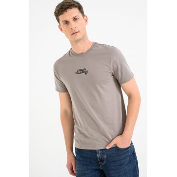 Tricou elastic cu logo - Grej