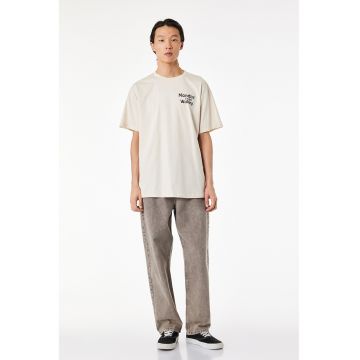 Tricou lejer cu imprimeu text - Bej deschis