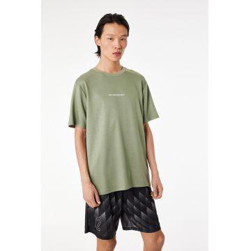 Tricou lejer cu imprimeu text - Verde deschis