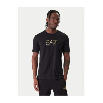 Tricou negru  din bumbac pentru barbati - Negru