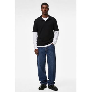 Tricou polo de bumbac - Negru