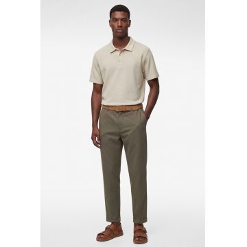 Tricou polo regular fit cu model uni - Bej deschis