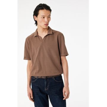 Tricou polo texturat