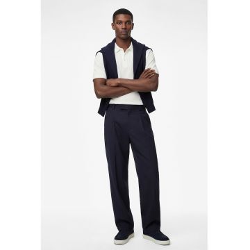 Tricou polo texturat - Alb fildes