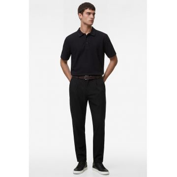 Tricou polo texturat - Negru
