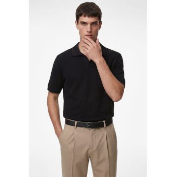 Tricou regular fit cu guler polo