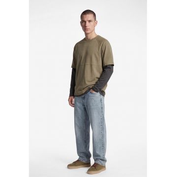 Tricou regular fit cu model uni - Verde masliniu