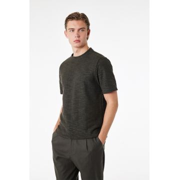 Tricou regular fit din amestec de bumbac - Maro pamantiu